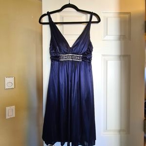 Satin Blue Short Party Dress